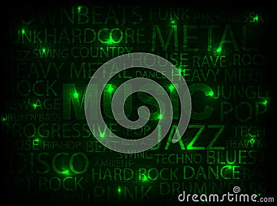Green music card Vector Illustration