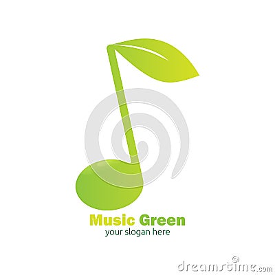 Green music logo design Vector Illustration