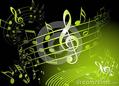 Green music theme Stock Photo