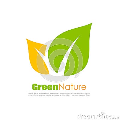 Green natural leaf logo Vector Illustration