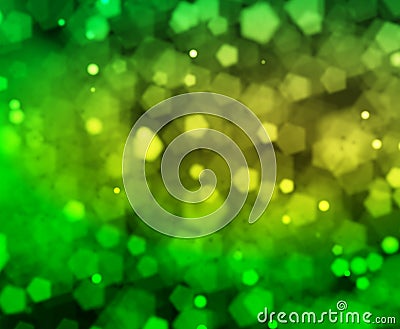 Green natural pentagon bokehs background Stock Photo