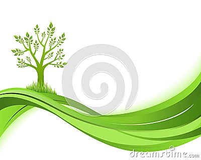 Green nature background. Eco concept illustration Vector Illustration