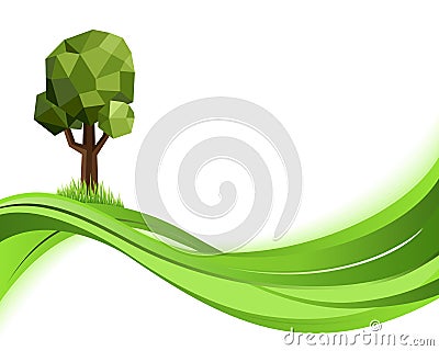 Green nature background. Eco concept illustration. Abstract vector with copyspace Vector Illustration