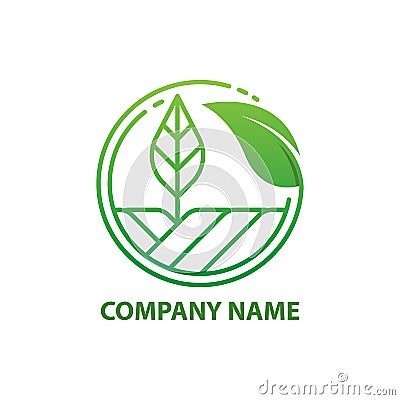 Green Nature Farm Logo Design Template Vector Illustration
