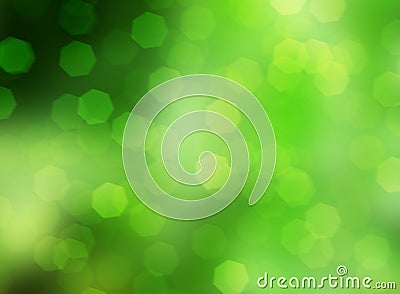 green nature with sparkle bokeh, soft christmas lights background Stock Photo