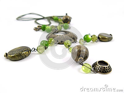 Green necklace Stock Photo