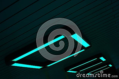 Green neon lights Stock Photo