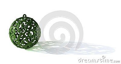 Green New year ball with shadow Stock Photo