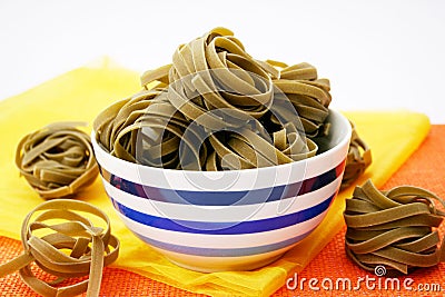 Green noodles Stock Photo