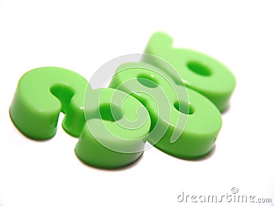 Green Numbers Stock Photo