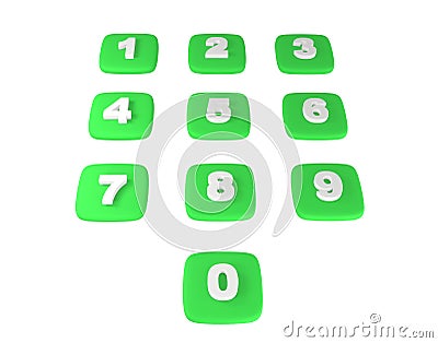 3d visualization digital panel for dialing numbers from 1 to 9. Phone or calculator keyboard. 3D render Stock Photo