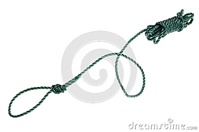 Green nylon rope Stock Photo