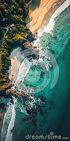 Aerial View Of Stunning Australian Coastal Scene Stock Photo