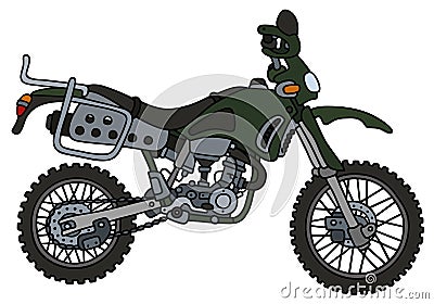 Green off-road motorbike Vector Illustration
