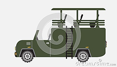 Green off road safari travel Vector Illustration