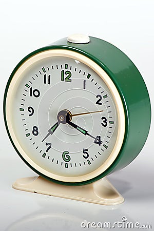 Green Old Clock Stock Photo