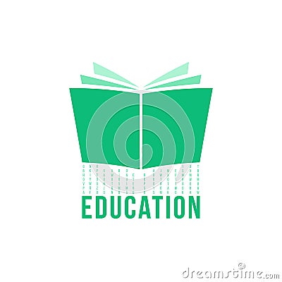 green open book like education logo Vector Illustration