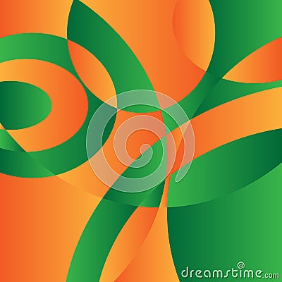 Green and orange fading geometric color splash, vector illustration Vector Illustration