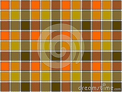 Green orange khaki check seamless background Vector Illustration