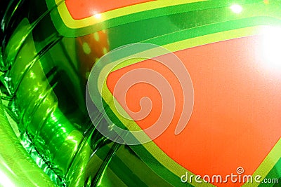 Green and Orange Mylar Balloon Stock Photo