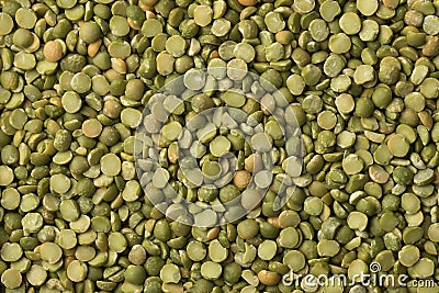 Green organic split peas close up Stock Photo