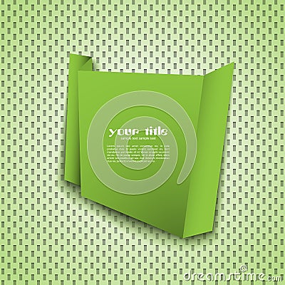 Green origami banner Vector Illustration