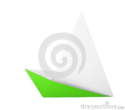 Green origami boat Stock Photo