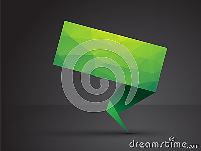 Green origami tag Stock Photo