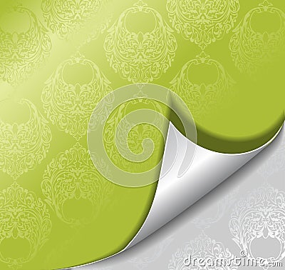 Green ornamental wallpaper Stock Photo