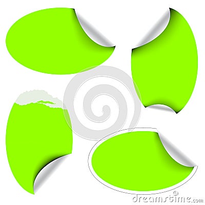 Green oval labels Vector Illustration