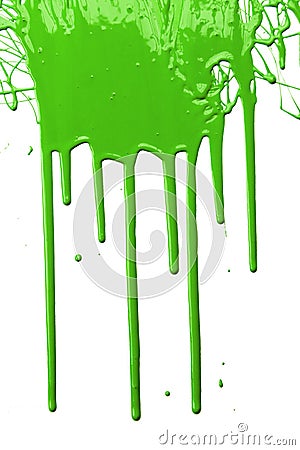 Green Paint Dripping Stock Photo