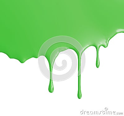 Green Paint Pouring Stock Photo