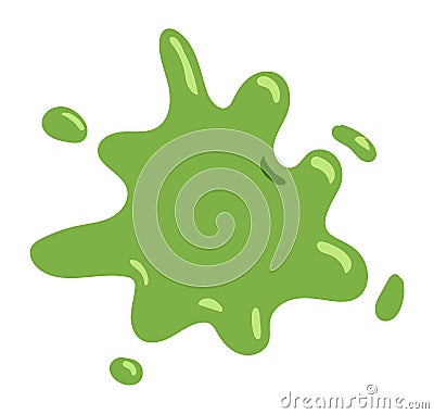 Green paint splash. Drop splatter stain. Liquid blob Vector Illustration