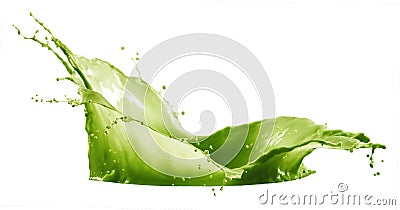 Green paint splash isolated on white background Stock Photo