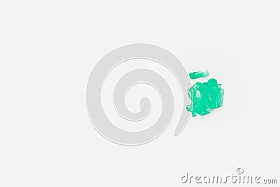 Green paint splotch on white background Stock Photo