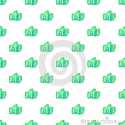 Green paintball glove pattern, cartoon style Vector Illustration