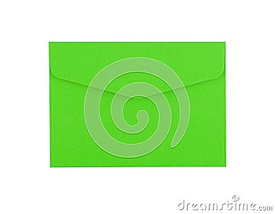 Green paper envelope isolated on white Stock Photo
