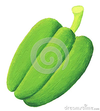 Green paprika Cartoon Illustration