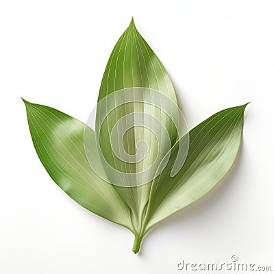 Hyper-realistic Oil Painting Of Yucca Leaf On White Background Stock Photo