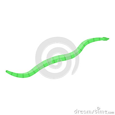 Green parasite worm icon, isometric style Vector Illustration