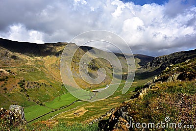 Shadows on the Longsleddale valley Stock Photo