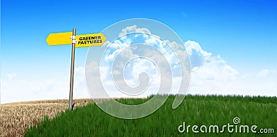 Green Pastures Sign Stock Photo