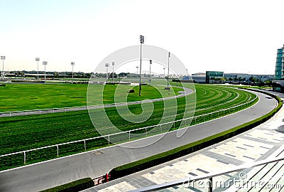 Dubai Meydan horse race curve Editorial Stock Photo