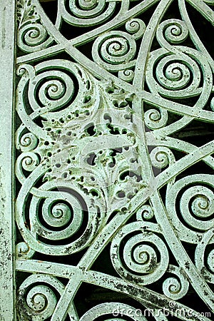 Green Patina Door Panel Stock Photo