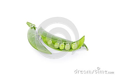 Green Pea vegetable isolated on white background Stock Photo