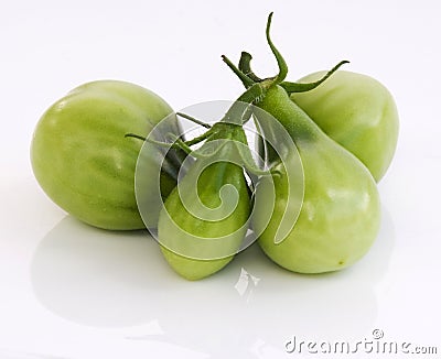Green pear tomatos Stock Photo