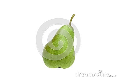 Green pear on a white background. Isolate Stock Photo