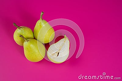 Green pears on background Stock Photo