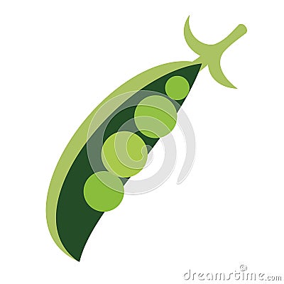 Green peas flat simple illustration Vector Illustration