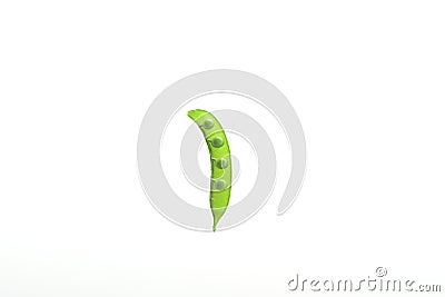 Green peas in pods on a white background Stock Photo